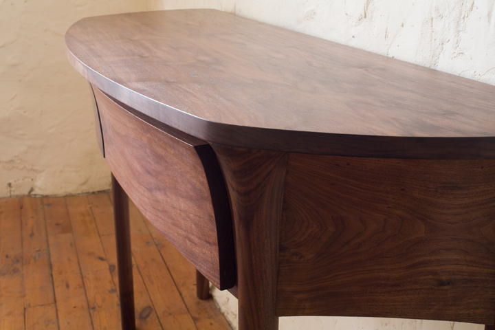 Solid walnut console table and hall bench Image 2