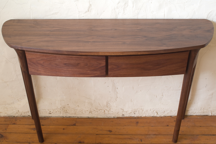 Solid walnut console table and hall bench Image 4