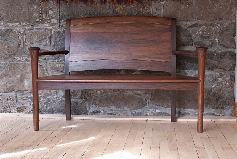 Solid walnut console table and hall bench Image 5